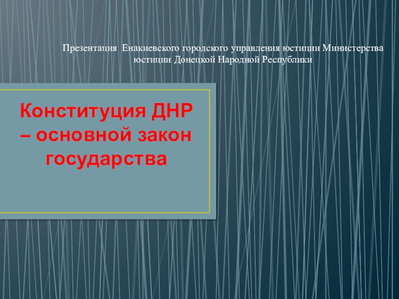 Конституция ДНР – основной закон государства