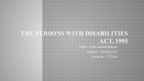 The Persons with Disabilities Act, 1995