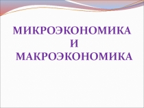 МИКРОЭКОНОМИКА И МАКРОЭКОНОМИКА