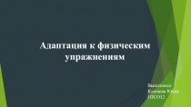 Адаптация к физическим упражнениям