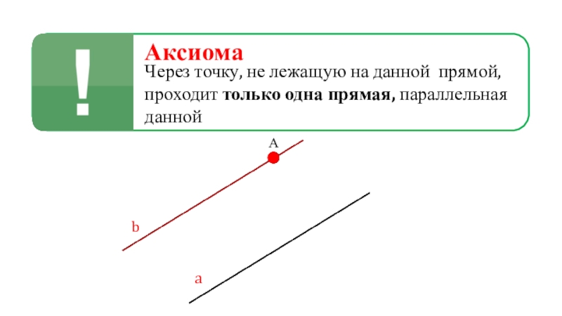 Провести прямую параллельную данной через точку. Через точку не лежащую на прямой. Через точку не лежащую на данной прямой проходит только. Через одну точку проходит 1 прямая параллельная данной. Через точку не лежащую на данной прямой проходит только одна прямая.