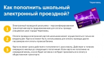 Как пополнить школьный электронный проездной?
Череповец
Электронный проездной