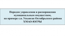 Порядок управления и распоряжения муниципальным имуществом, на примере с.п