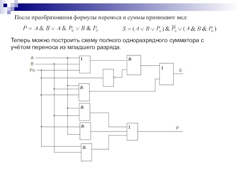 6 как построить схему полного одноразрядного сумматора на базе схем полусумматоров