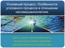 Уголовный процесс. Особенности уголовного процесса в отношении