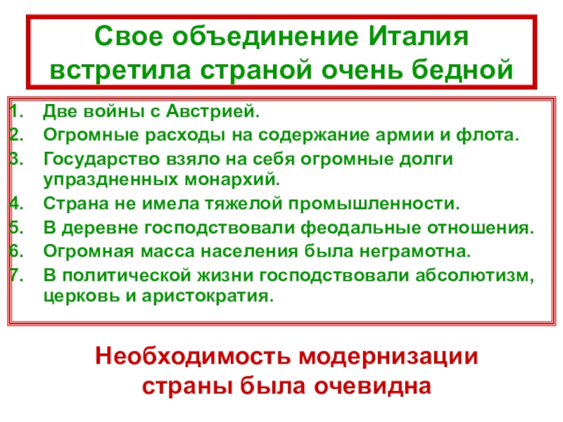 Италия во время реформ и колониальных захватов презентация