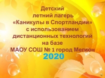 Детский летний лагерь Каникулы в Спортландии  с использованием дистанционных