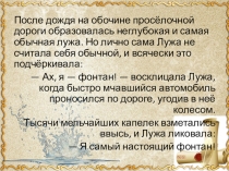 После дождя на обочине просёлочной дороги образовалась неглубокая и самая