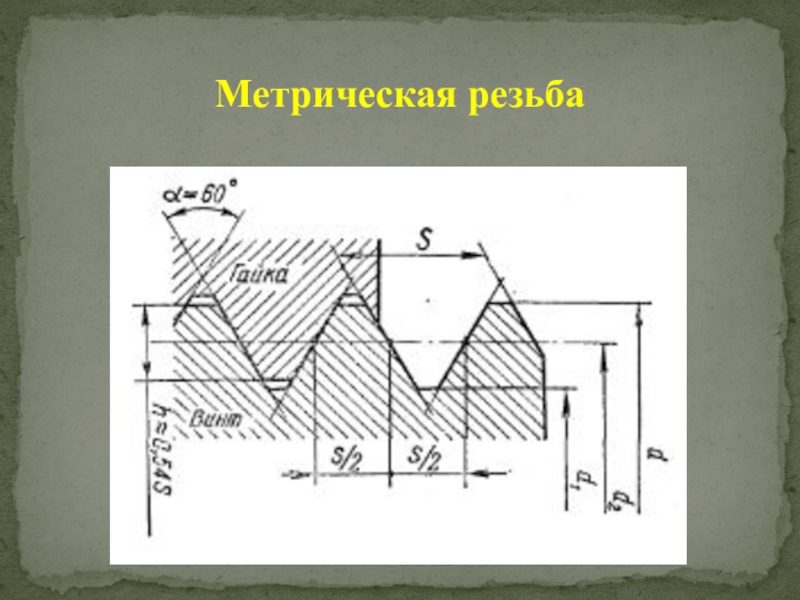 Профиль метрической резьбы чертеж