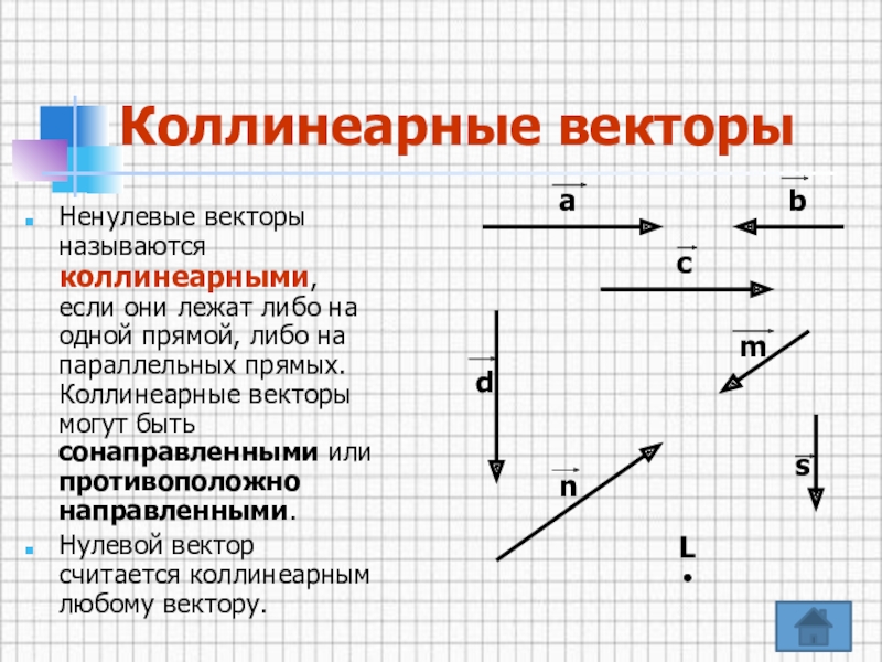 Какие векторы на рисунке коллинеарны