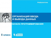 ОРГАНИЗАЦИЯ ВВОДА И ВЫВОДА ДАННЫХ
НАЧАЛА ПРОГРАММИРОВАНИЯ