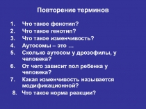 Повторение терминов