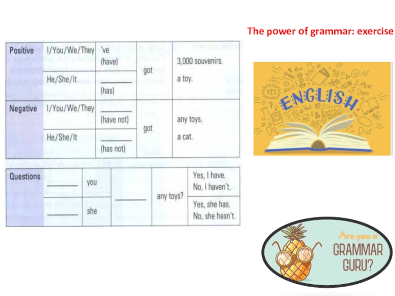 Grammar exercise book