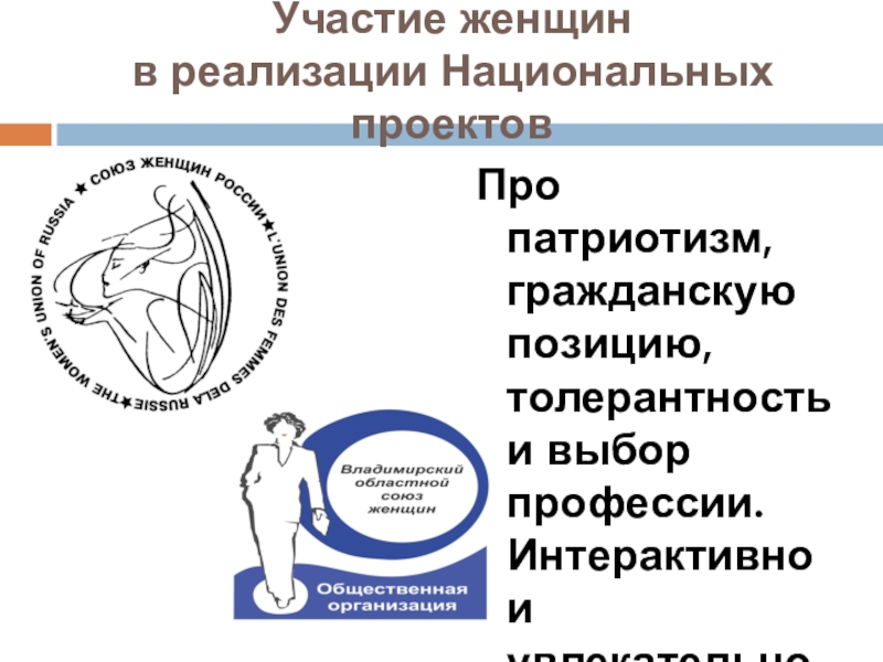 Участие женщин в реализации Национальных проектов