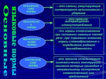 Основные
языковые нормы
– это законы, регулирующие литературное произношение и