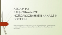 ЛЕСА И ИХ РАЦИОНАЛЬНОЕ ИСПОЛЬЗОВАНИЕ В КАНАДЕ И РОССИИ