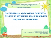 Воспитываем грамотного пешехода. Уголок по обучению детей правилам дорожного