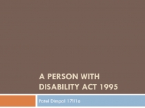 A person with Disability Act 1995