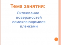 Тема занятия: