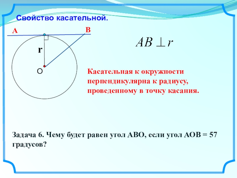 Касательная к окружности параллельна радиусу проведенному в точку касания чертеж