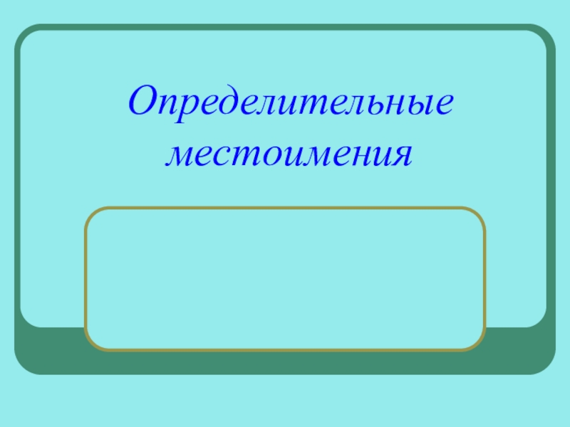 Определительные местоимения прилагательные. Определительные местоимения.