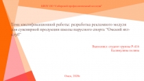 Тема квалификационной работы : разработка рекламного модуля для сувенирной