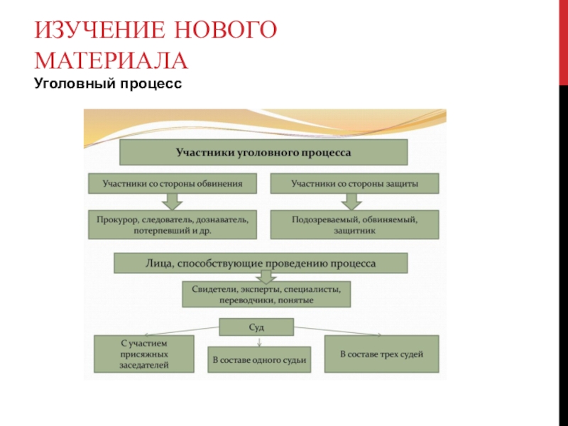 Схема участники уголовного процесса