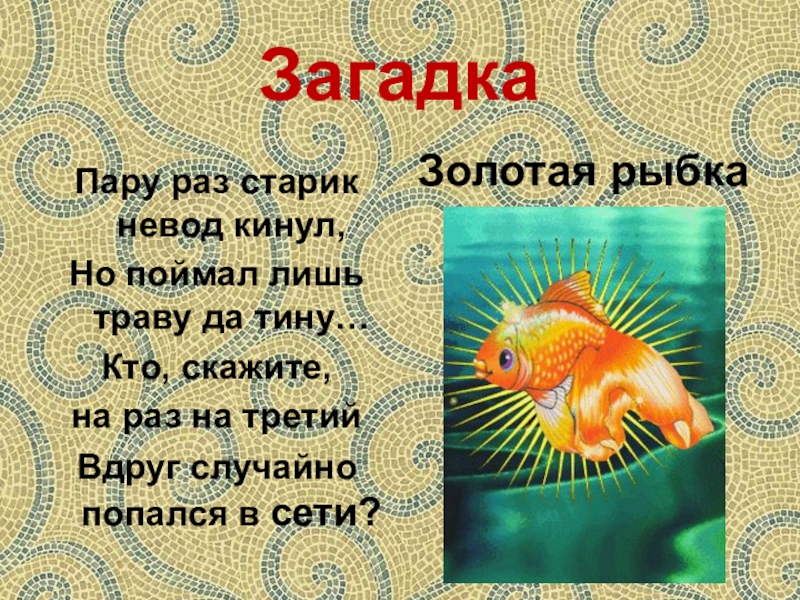 План золотая рыбка