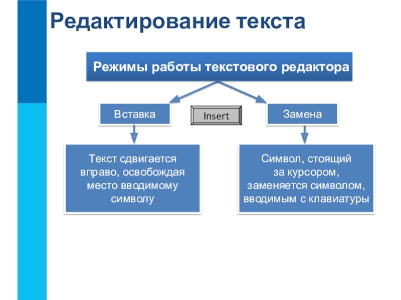 Текстовый режим. Режимы работы текстового редактора. Режимы работы текстового процессора. Основные работы текстового редактора. Перечислите основные режимы работы текстового редактора.