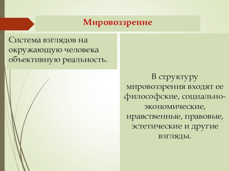 Потребностно-мотивационная сфера личности. Что не входит в структуру мировоззрения. Структура мировоззрения. Современная система взглядов на управление.