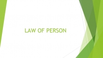 LAW OF PERSON