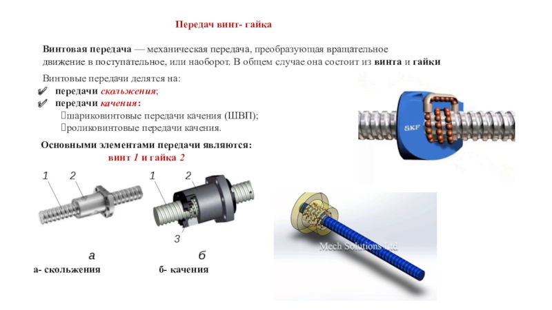 Винт гайка качения рисунок