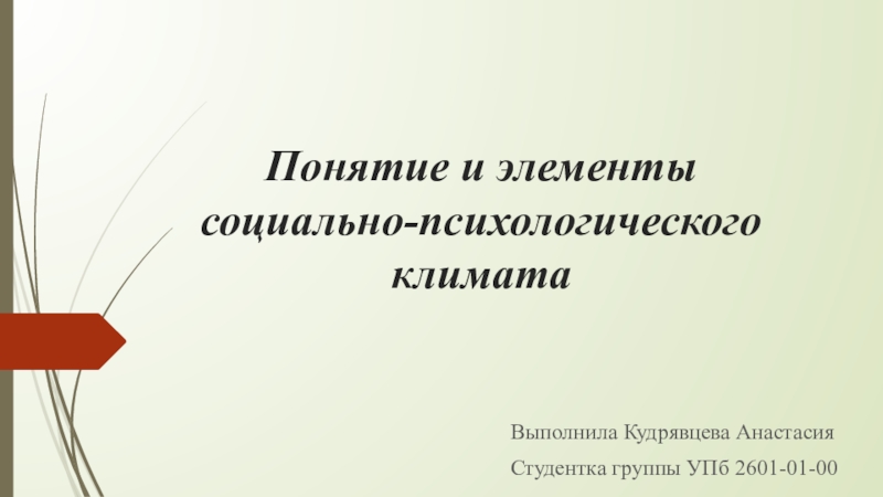 Понятие и элементы социально-психологического климата