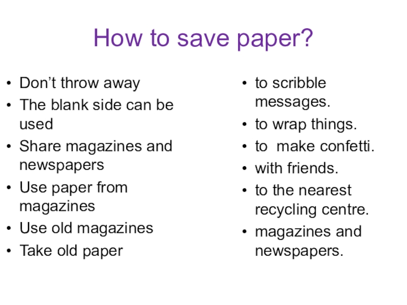 Save paper